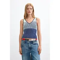 Desigual Top de malha navy / azure / menta