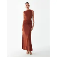 BWLDR Vestido 'Drew' castanho