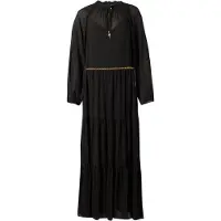 Michael Kors para mulher. MT683L17R3 Vestido longo com decote amarrado smock preto (XS), Casual, Sapatos de Festa, Manga comprida, Polister