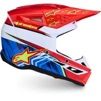 Alpinestars S-M3 Falcon Capacete Vermelho/Branco/Azul S