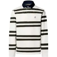 Hackett London para homem. HM5700025 Polo Rugby branco (XL), Casual, Algodão, Manga comprida