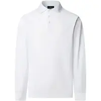 Hackett London para homem. HM5500049 Polo de manga comprida Pima branco (M), Casual, Algodão, Clássico
