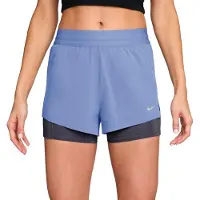 Nike Running - Vestuário trail corrida mulher - W Swift 2in1 Short Aluminum Royal Tint Reflective Silver para Mulher - Tamanho M - Violeta