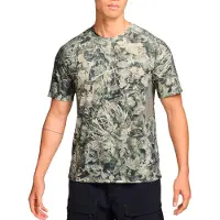 Nike - Vestuário trail corrida - M DF ADV Solar Chase SS Tee Aop Squa Lgt Army Chamo Camo para Homem - Tamanho L - Caqui