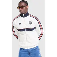 Adidas Casaco em moletão 'FC Bayern München' azul escuro / vermelho / branco lã
