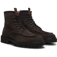BOSS para homem. 50573413 Botas de pele Julio Halb castanho-escuro (44), Couro, Marrom, Plano, Zíper, Casual