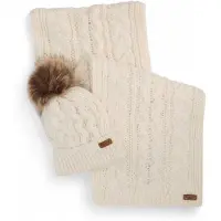 Barbour para mulher. LGS0025 Conjunto presente gorro e cachecol Penshaw bege (OSFA), Casual, Acrílico