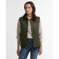 Barbour para mulher. LGI0229 Colete Darwen Quilted verde oliva (S), Casual, Poliamida