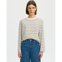 Selected Camisa 'SLFESSENTIAL' bege / castanho / castanho escuro