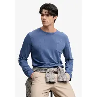 Superdry para homem. M6010964A Camiseta Cotton Linen Pocket azul (M), Casual, Algodão, Manga curta