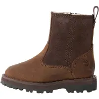 Timberland unisex para criança. TB1A28KX2421 Botas Courma Mid Warm em pele castanha (29), Couro, Marrom, Plano, Zíper, Casual, moda infantil