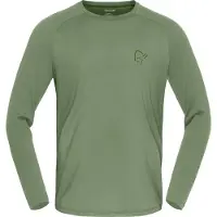 Norrøna - Primeiras camadas - Femund Pureull Long Sleeve M'S Deep Lichen Green para Homem - Tamanho M