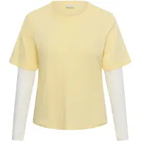 KAFFE CURVE Camisa amarelo claro / branco