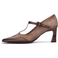 Hispanitas para mulher. HI264952 Sapatos de Pele Paris taupe (38), Couro, 3 a 5cm, Fivela, Casual, Sapatos de Festa
