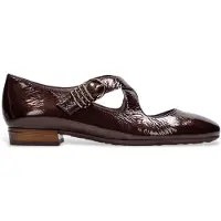Hispanitas para mulher. HI265096 Sapatos de Pele Oslo castanho (41), Couro, Marrom, Plano, 1 a 3cm, Fivela, Casual