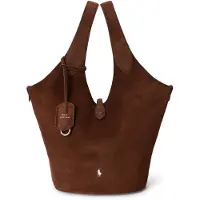Ralph Lauren para mulher. 428P23824002 Bolsa tote Polo Play de camurça marrom (OSFA), Casual