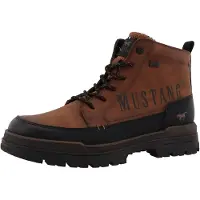 Mustang Botas com atacadores conhaque / preto