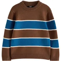 Next Pullover azul / chocolate / branco