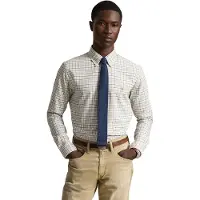 Ralph Lauren para homem. 710922273500 Camisa oxford com quadrados Custom Fit branco sujo (L), Casual, Algodão, Manga comprida