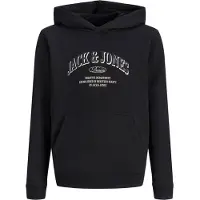 Jack & Jones Junior Sweatshirt 'JJEDENVER' preto / mosqueado preto / branco