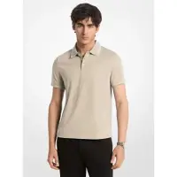 Michael Kors para homem. CS652WR19P Polo de malha lisa de algodão com debrum bege (S), Casual, Manga curta