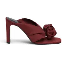 ROTATE para mulher. 1167652691 Sandálias Língua de cetim Borgonha (38), Vermelho, 5 a 8cm, Nenhum, Casual, Sapatos de Festa