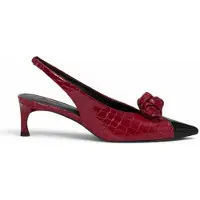 ROTATE para mulher. 1167392691 Sapatos Slingback Knot em pele cor de vinho (37), Couro, Vermelho, 3 a 5cm, Nenhum, Casual, Sapatos de Festa