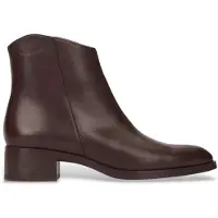 Wonders para mulher. D-1801 Botins em pele castanha Bonjour (37), Couro, Marrom, 1 a 3cm, Zíper, Casual