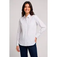 Barbour para mulher. LSH1771 Camisa Adalyn branco (L), Casual, Algodão, Manga comprida