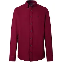 Hackett London para homem. HM3010835 Camisa Essential Dyed bordô (M), Casual, Algodão, Manga comprida, Borgonha