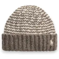 Ralph Lauren para mulher. 455P18138001 Gorro de mistura de lã com riscas castanho (OSFA), Marrom, Casual