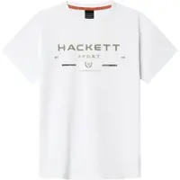 Hackett London para menino. HK5000065 Camiseta Hs Legacy branca (5años= 110cm), Branco, Casual, Algodão, Manga curta, moda infantil