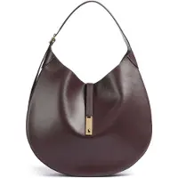 Ralph Lauren para mulher. 428867518017 Bolsa de ombro Polo ID grande de couro grená (OSFA), Casual
