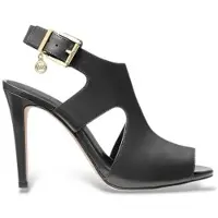 Michael Kors para mulher. 40T6HPMS4L Sandálias de Couro Harper preto (39), 5 a 8cm, Fivela, Casual, Sapatos de Festa