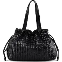 Liu Jo para mulher. AF6098-E1169 Bolsa grande Riccy gofrada preta (OSFA), Preto, Casual, Poliéster