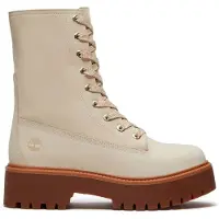 Timberland para mulher. TB0A5SAHEN71 Botas de pele Stone Street bege (39 W), Couro, Plano, Cordão, Casual