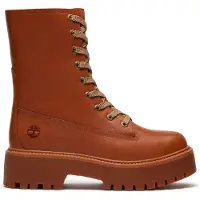 Timberland para mulher. TB0A5SAHEM61 Botas de pele Stone Street castanhas (39.5 W), Couro, Marrom, Plano, Cordão, Casual