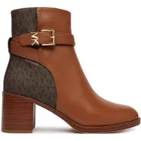 Michael Kors para mulher. 40T6RCME6L Botins de Couro com salto Rachel castanho (40), Marrom, 3 a 5cm, Zíper, Casual, Clássico