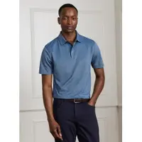 Hackett London para homem. HM5600180 Polo Silk Pique azul (L), Casual, Algodão, Clássico, Manga curta