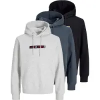 Jack & Jones Sweatshirt 'JJMUNK' marinho / vermelho / preto / esbranquiçado