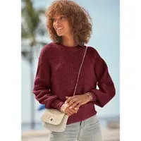 LASCANA Pullover vermelho escuro