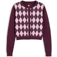 Tommy Hilfiger Casaco de malha 'Ess' ameixa / cyclam / branco