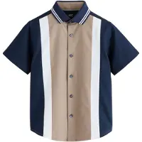 Next Camisa bege escuro / navy / branco