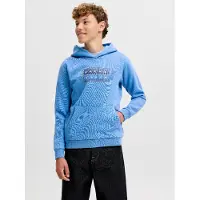 Jack & Jones Junior Sweatshirt 'JCOFusion' azul / azul escuro / preto / branco