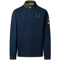 Hackett London para homem. HM5700026 Polo rugby Multi Badge marinho (3XL), Casual, Algodão, Manga comprida
