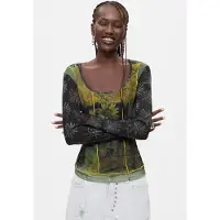 Desigual Camisa verde claro / verde escuro