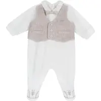 Chicco Macacão/Body ecru / bege mosqueado