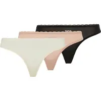 HUGO underwear Tanga ecru / preto / branco