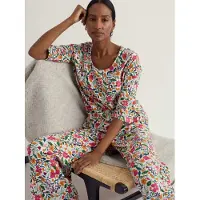 Seasalt Cornwall Pijama 'Gwenton' verde / laranja / rosa / branco