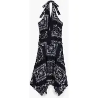 Desigual , Vestido com nó bandana, Viscose, Preto, S